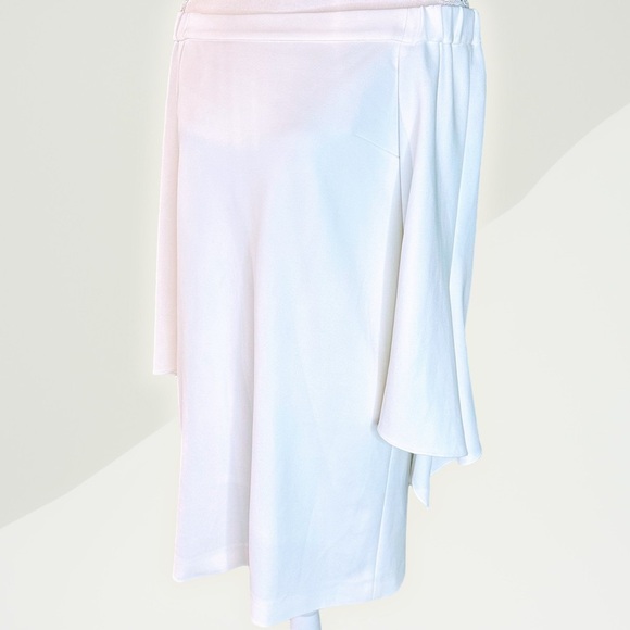 NWT Tibi ‘Structured Crepe Off-The-Shoulder Tie-Detail Dress’ in “Ivory” Size 4 - Picture 8 of 16